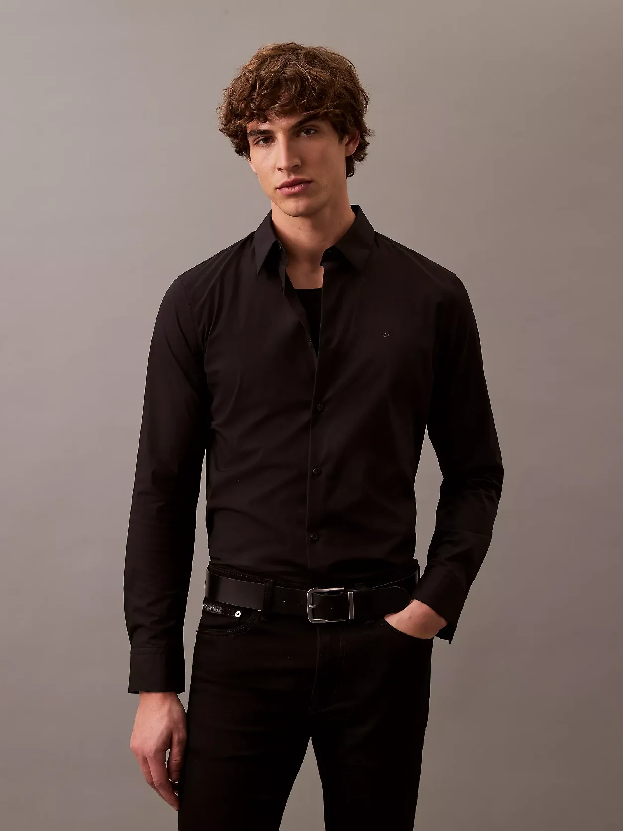 Calvin Klein - Long Sleeves Solid Stretch Slim Shirt