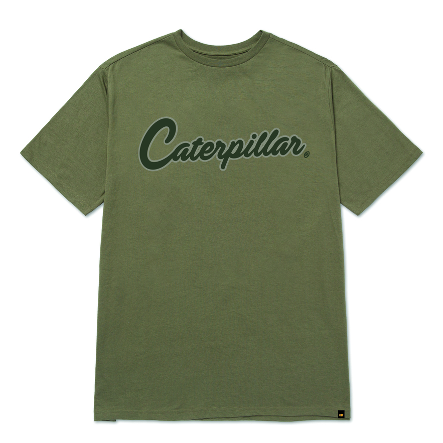 Caterpillar Men'S Historic Traditional Graphic  Short Sleeve T-Shirt Olive Color