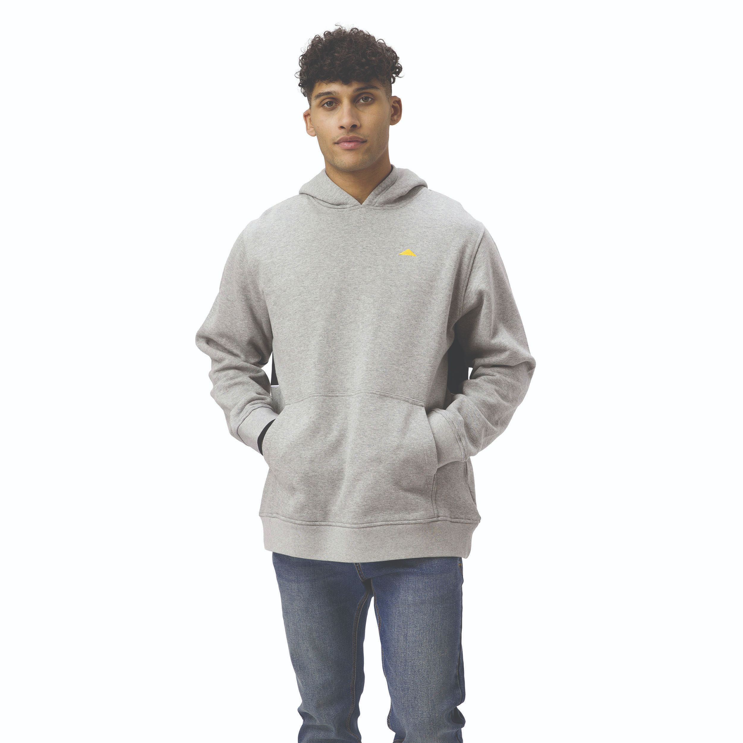 Cat-Fleece Caterpillar Logo Fashion Pullover Hoodie Heather Grey For Men