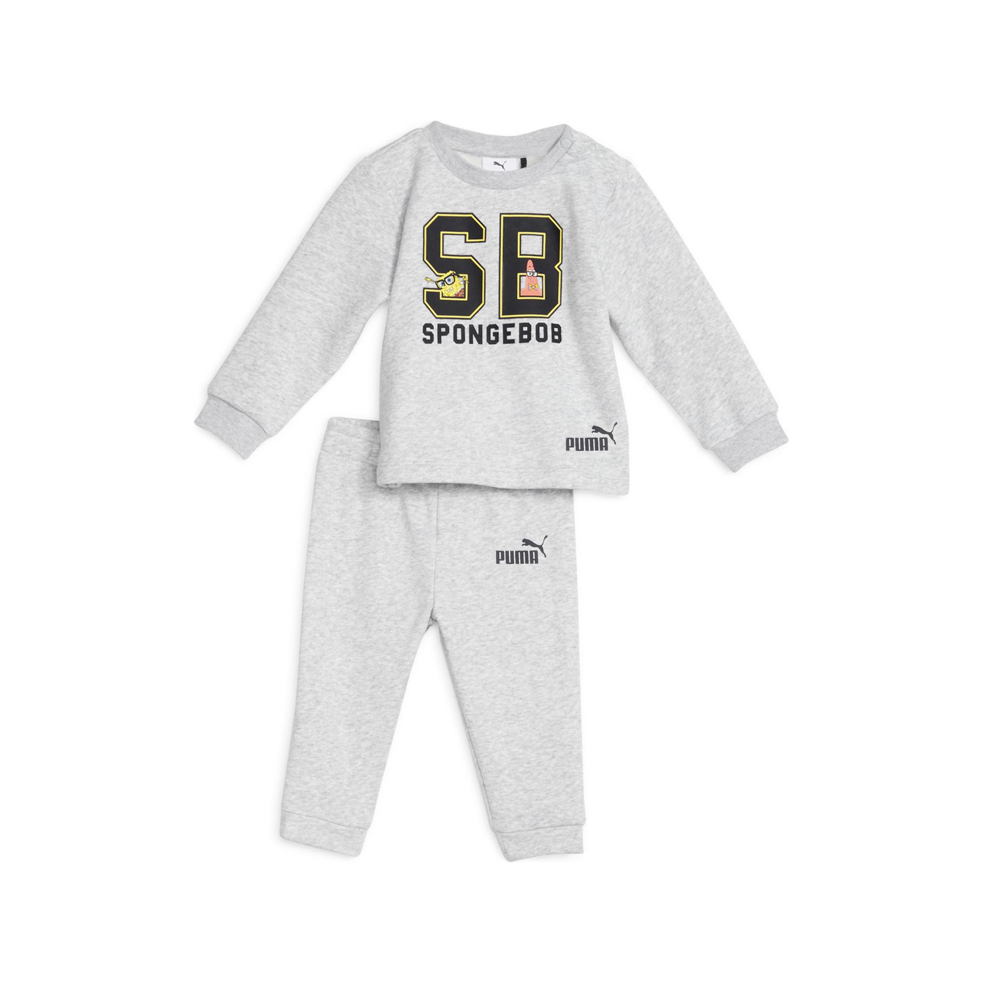 Puma spongebob t-shirt and pants set gray for kids