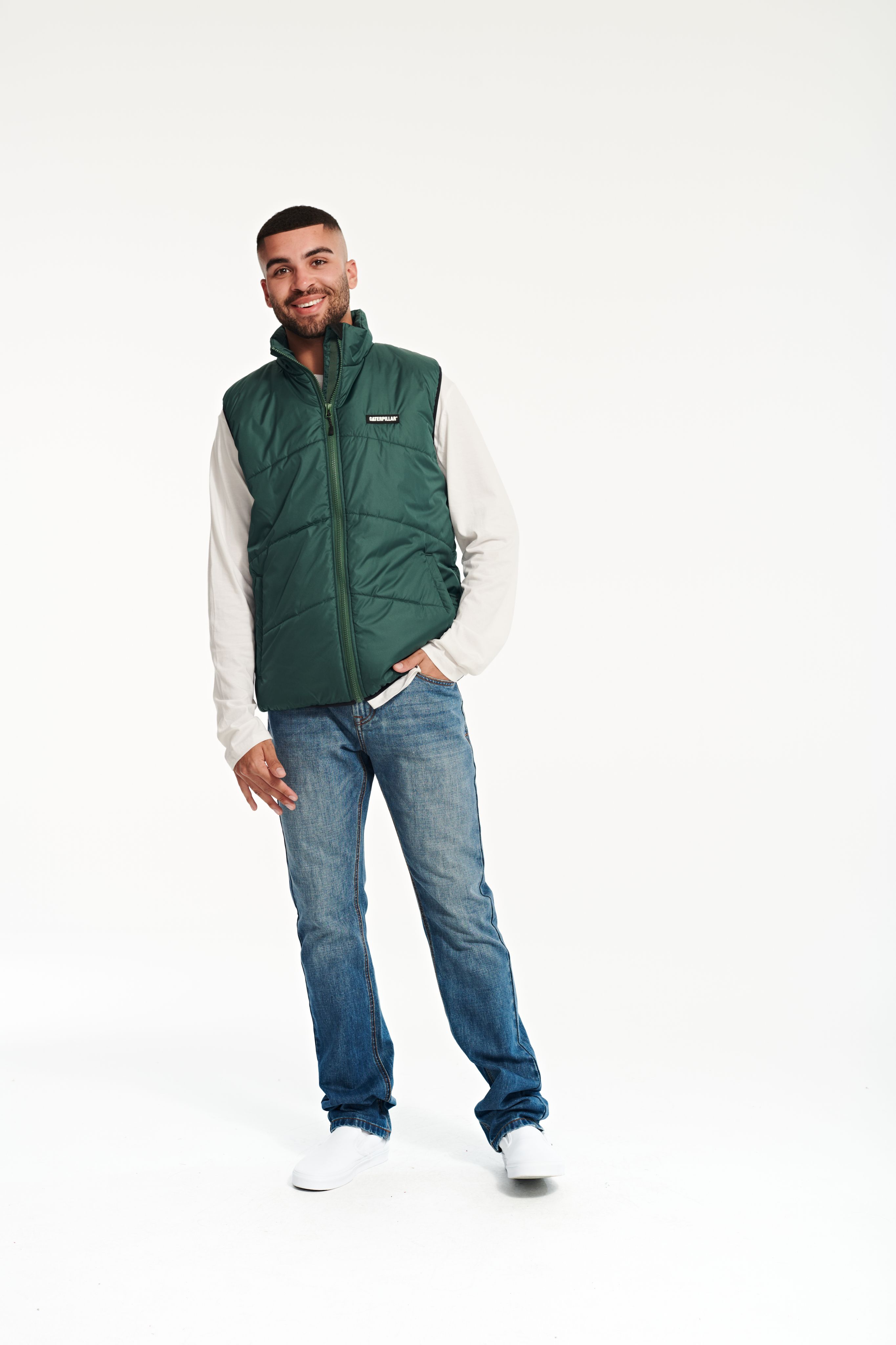 Cat-Foundation Chevron Insulated Vest Pineneedle For Men