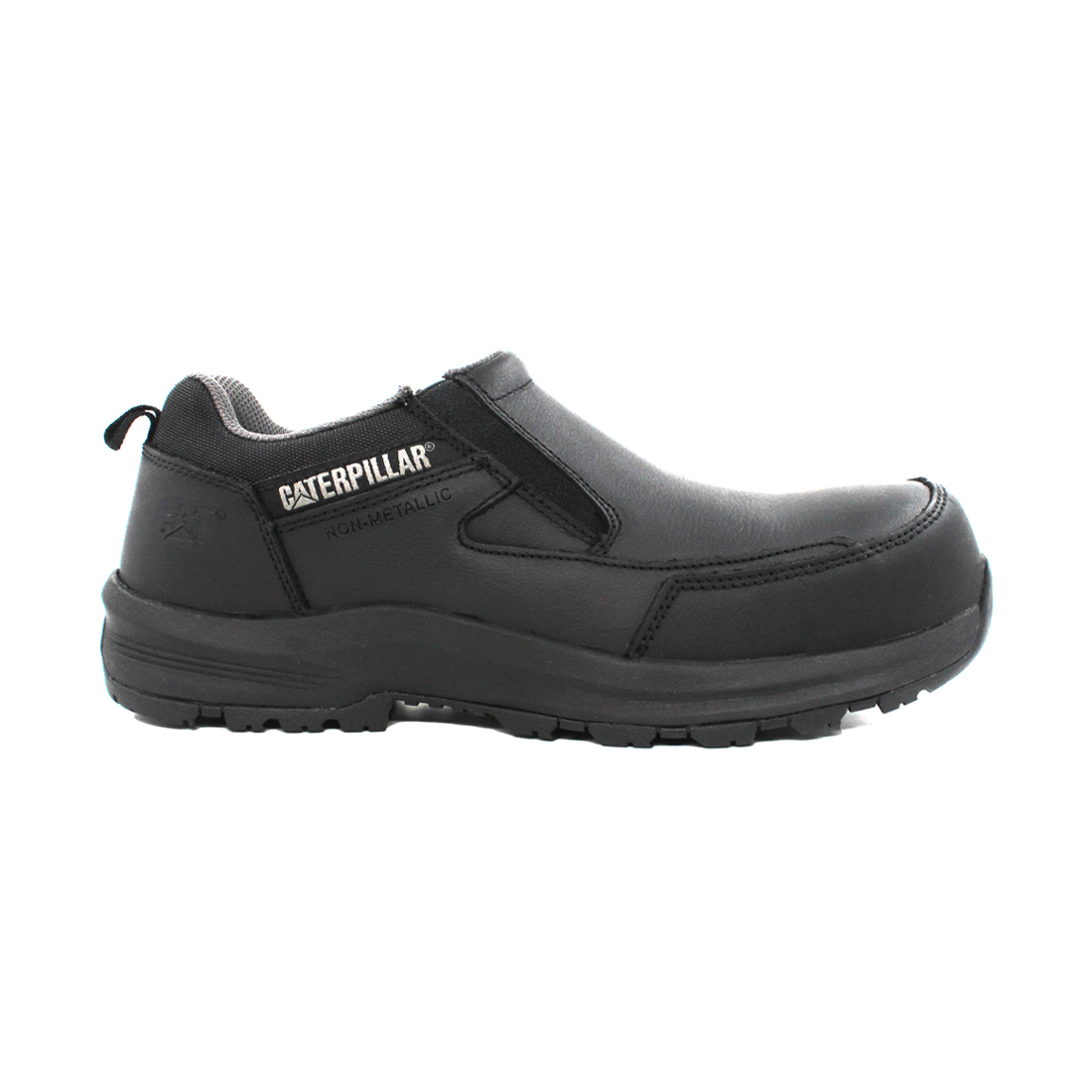 Cat-Elmore Leather Slip On CT Saftey shoes black For Men