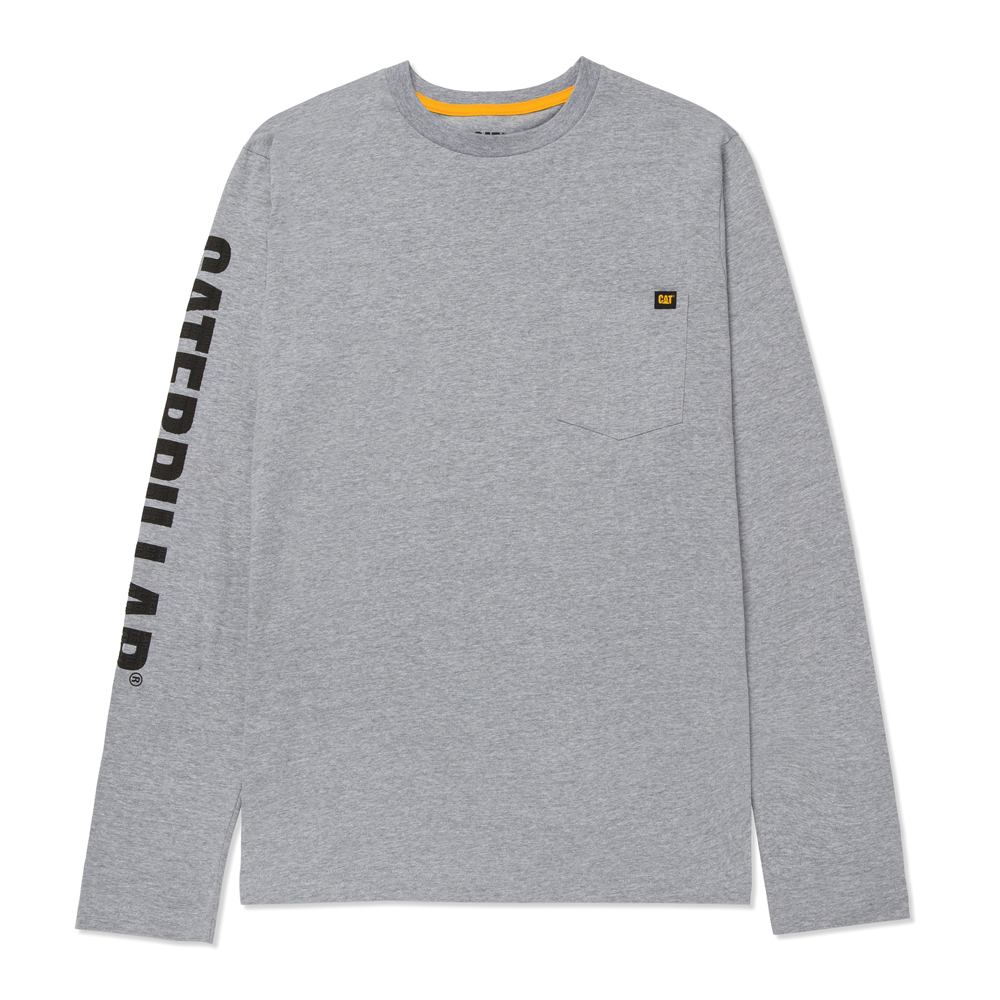 Cat-Repeat Banner L/S Tee For Men