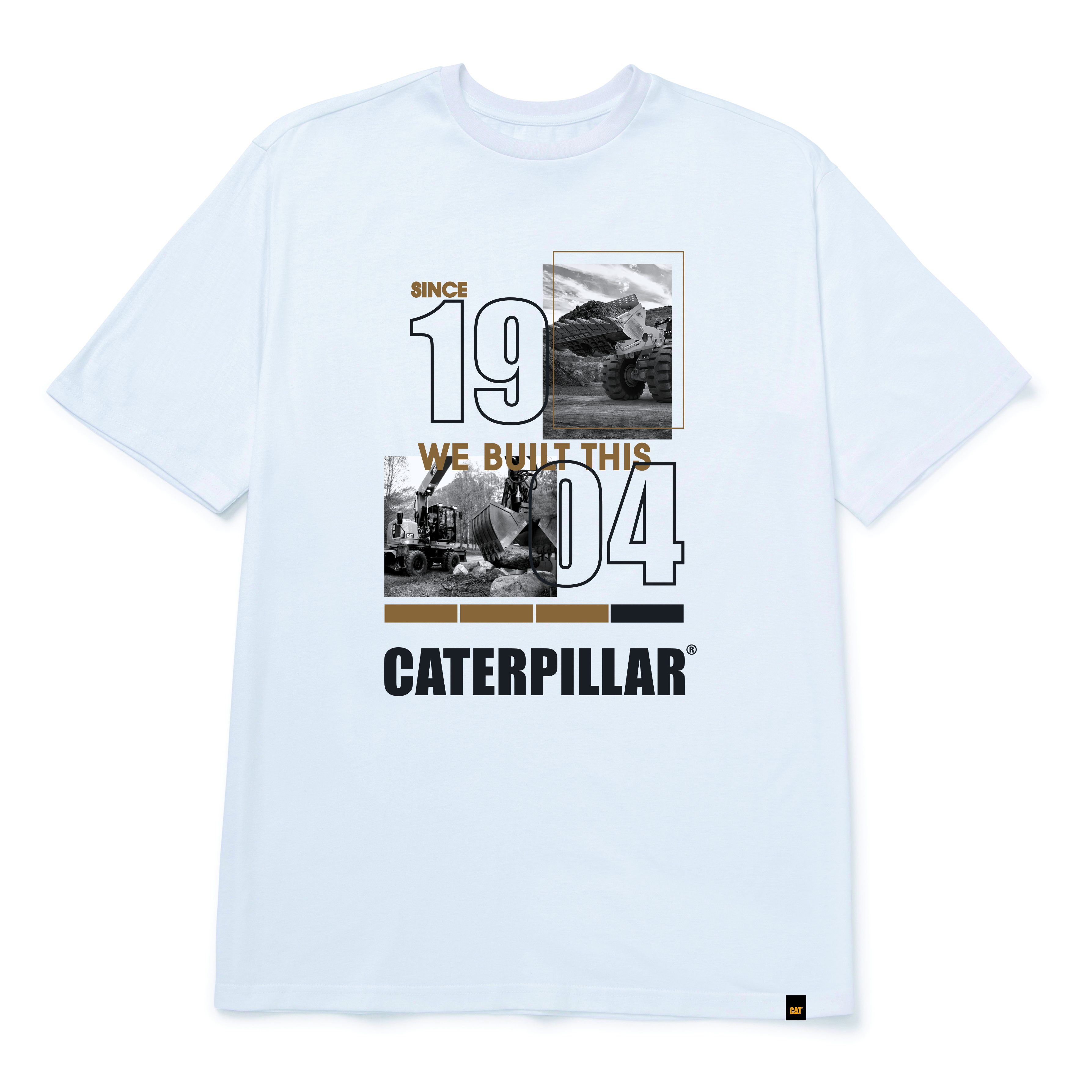 Caterpillar Men'S Everyday Workwear Graphic Short Sleeve T-Shirt White Color