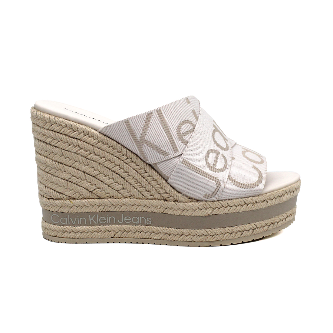 Calvin Klein wedge sandal with branded straps