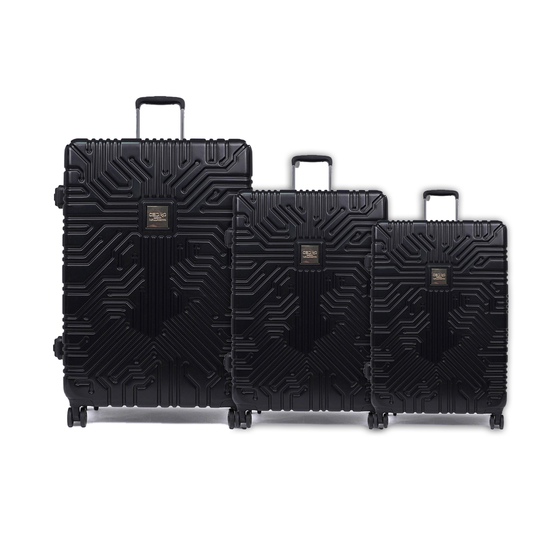 Cedro Luggage Set 3 Pcs -With built-in digital scale  Abs+Pc Brush Finish