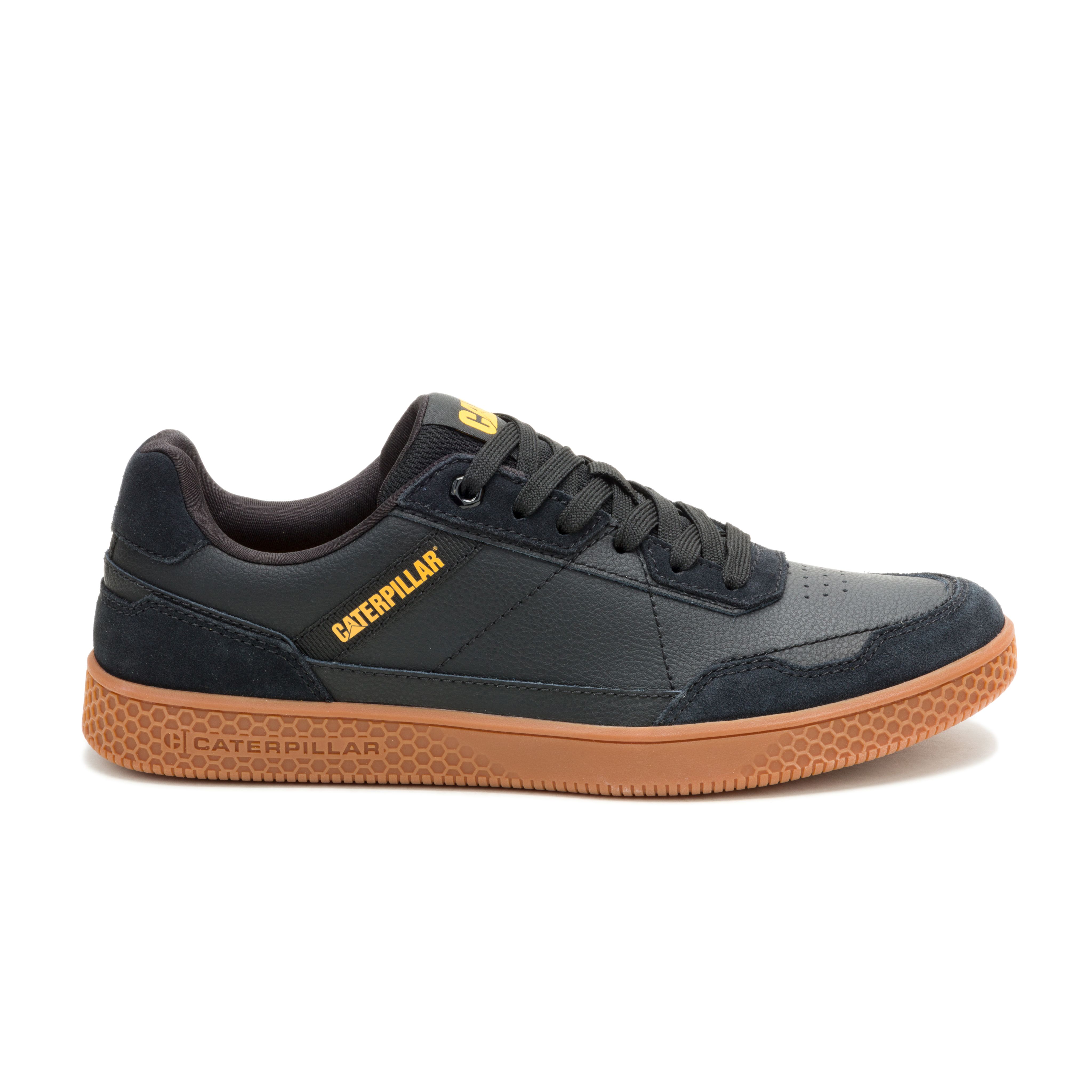 CAT PAUSE RETRO LEATHER Black Men’s Sneakers – PU Coated Suede/Cow Suede, EVA Comfort