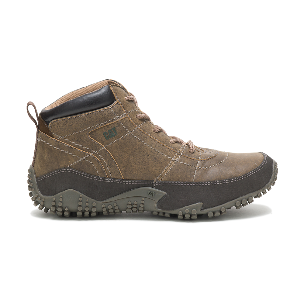 CAT-Litz Mid Casual Shoes for Men Leather Beaned Color Male
