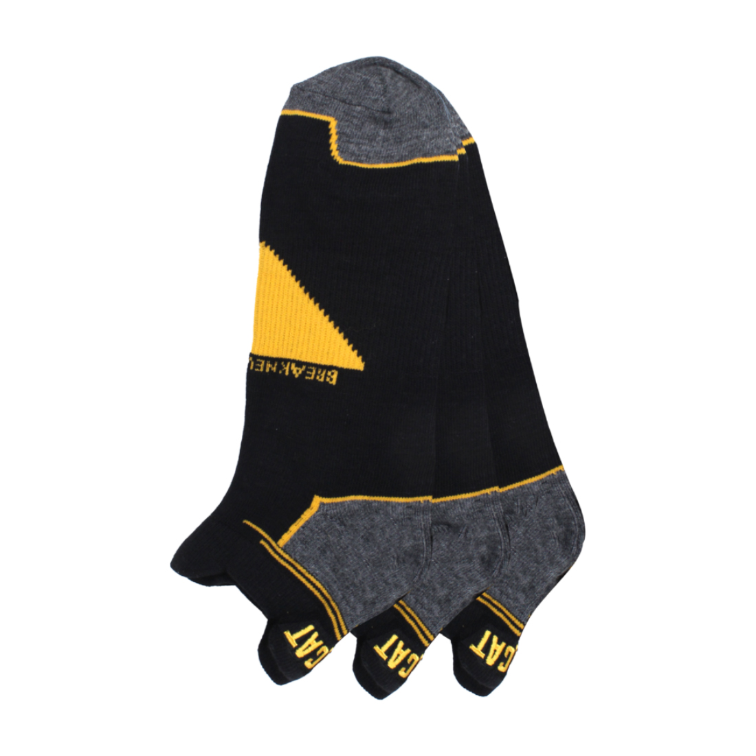 Cat- 3Pairs Foundation Coolmax Ankle Socks Pitch Black For Men