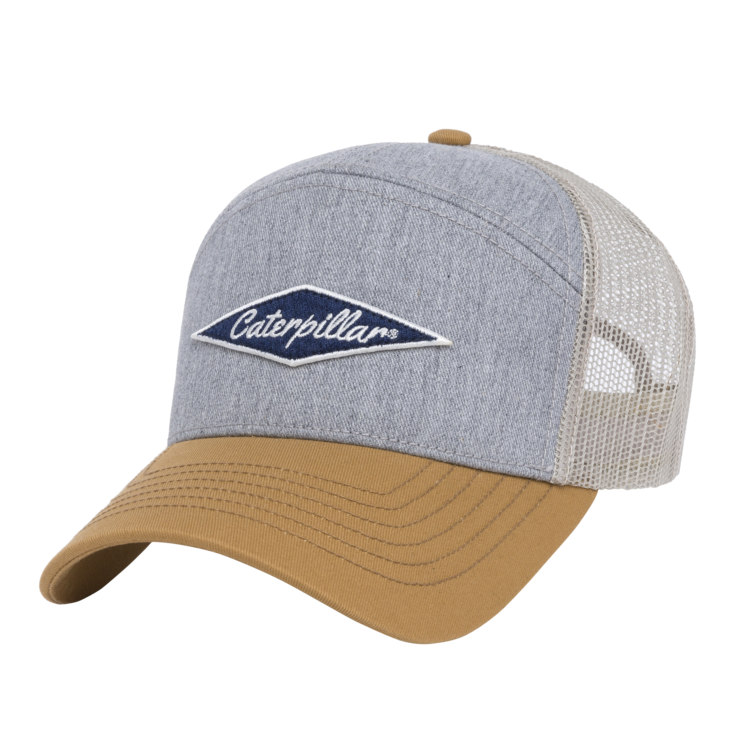 Caterpillar Men'S-Diamond 7-Panel Mesh Back Cap Grey Color