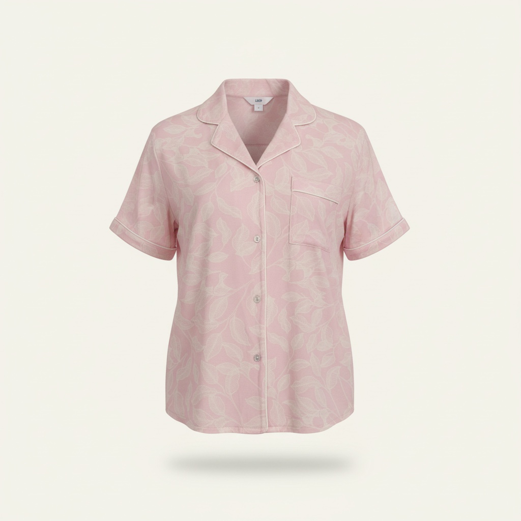 soft modal short sleeve pajama top comfortable sleepwear pink