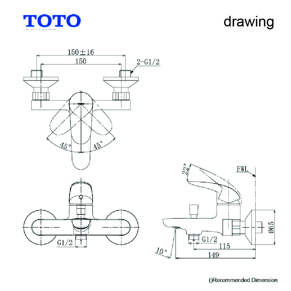  TOTO TBS03302D  خلاط دش كروم 