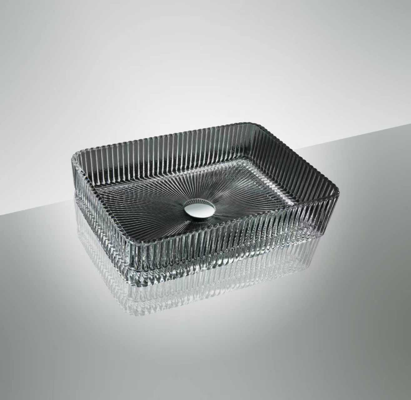 حوض زجاج خارجي اسود شفاف مقاس 45*33 VERCO  