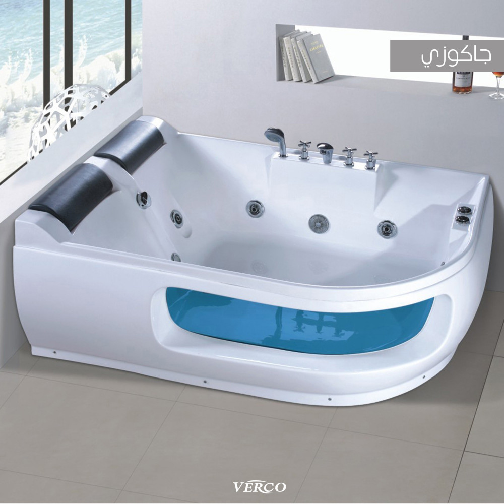  جاكوزي فيركو فاخر نصف زاوية ابيض ( R ) مقاس VERCO 170*120 cm 