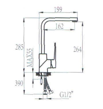  SCHMITT FOCUS 7197   خلاط مجلى كروم  ( خلاط مطبخ )  