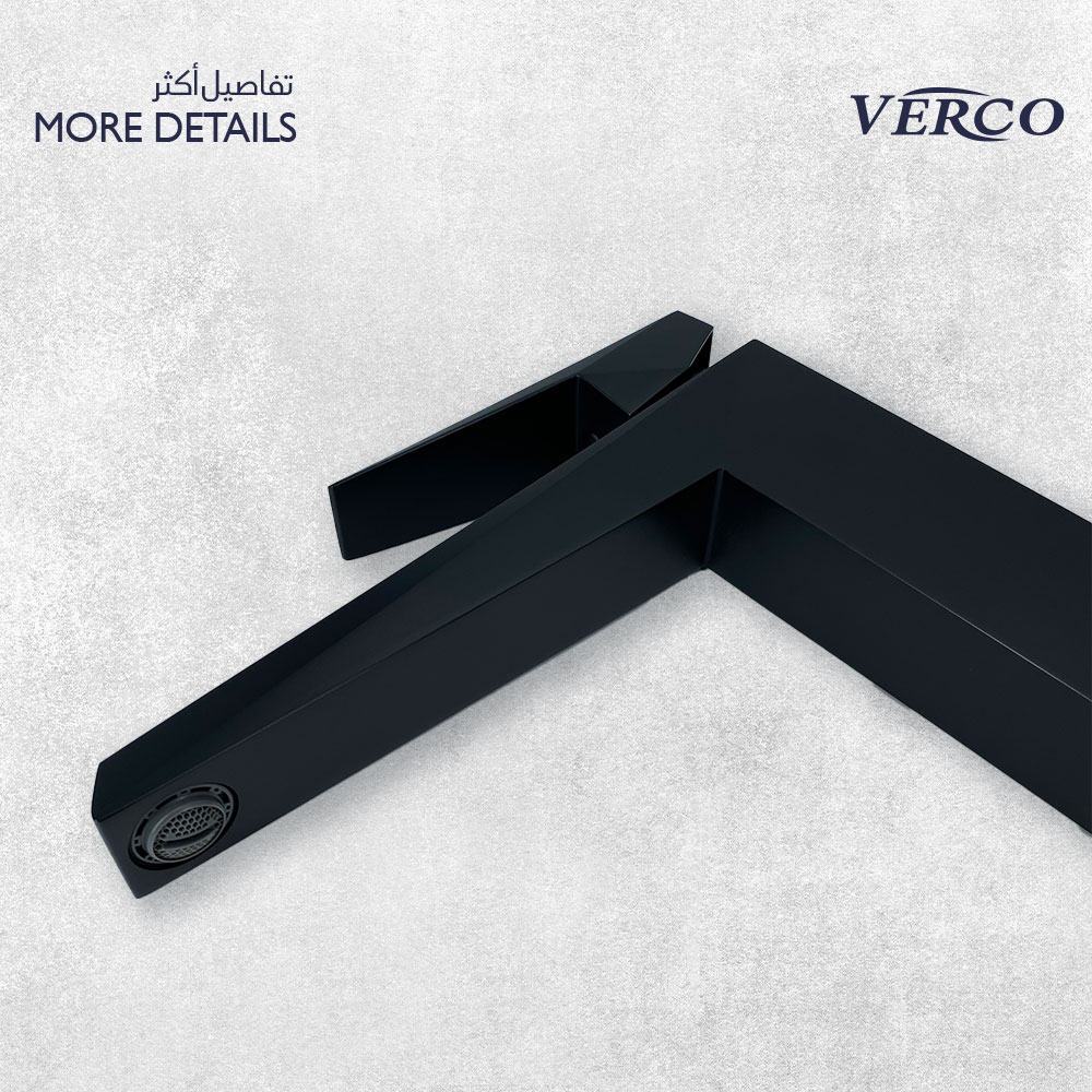  خلاط مغسلة طويل اسود فيركو VERCO 