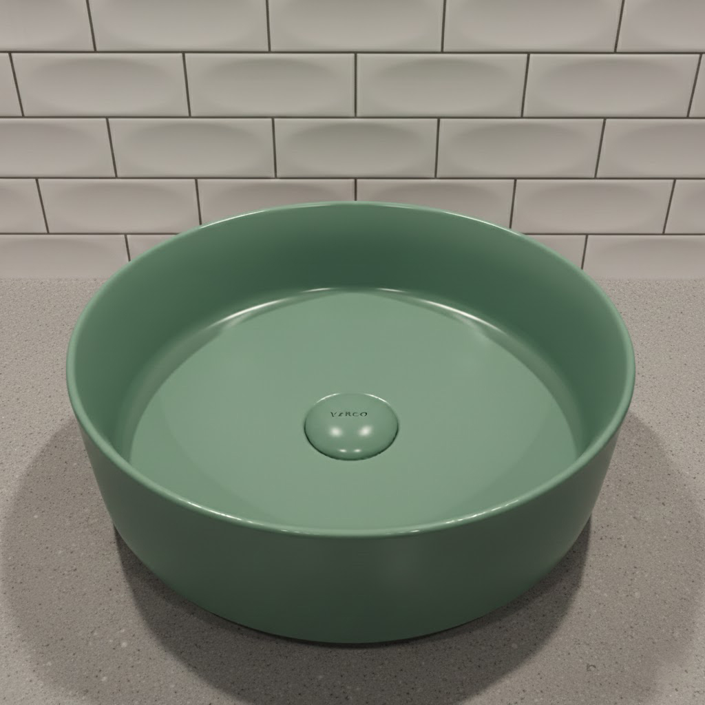  حوض مغسلة خارجي دائري هراب اخضر فاتح فيركو 36X36 cm  فيركو  VERCO 