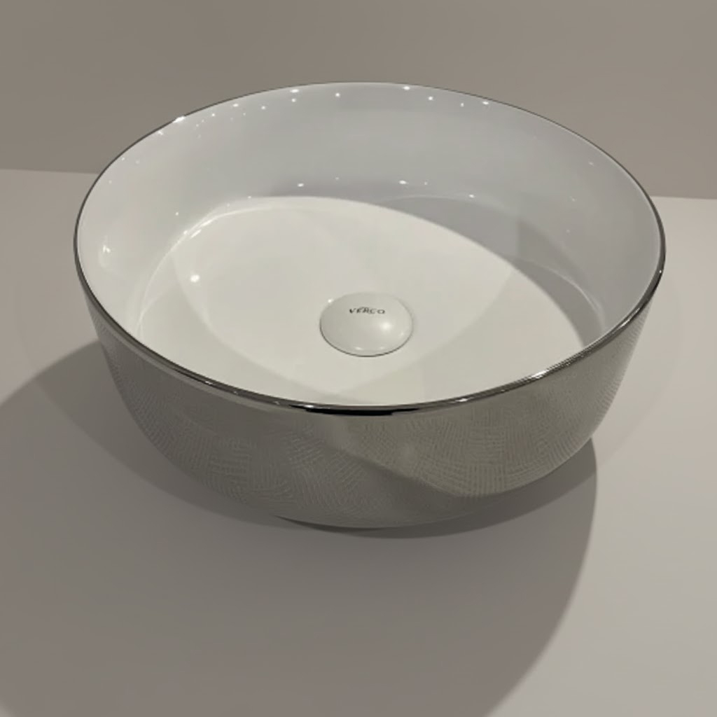  حوض مغسلة خارجي دائري هراب فضي مقاس 36X36 cm  فيركو  VERCO  