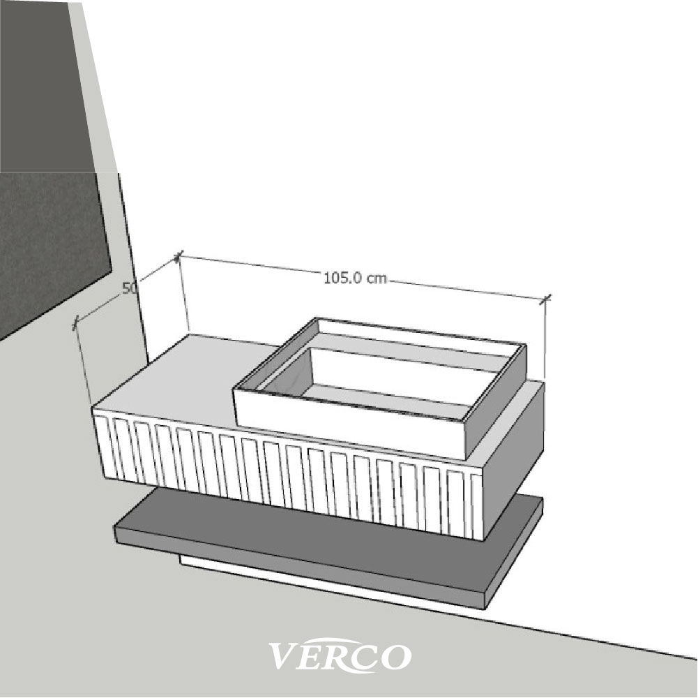  مغسلة تصنيع رخام فيركو تفصيل حسب الطلب مقاس 50*105 VERCO 