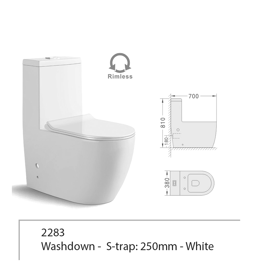  White Squat Toilet – VERCO, 25 cm 