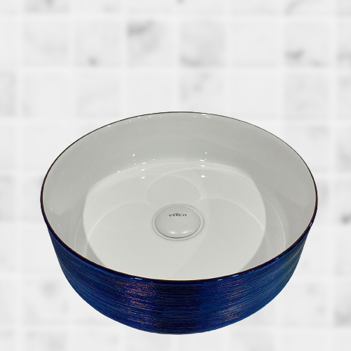  حوض مغسلة خارجي دائري هراب ازرق مقاس 36X36 cm  فيركو  VERCO  