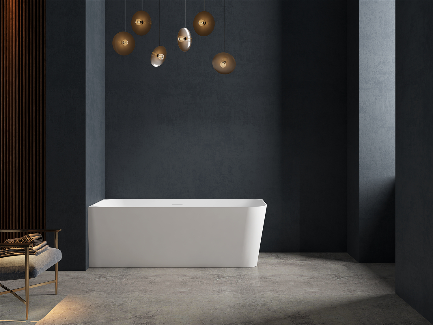  مغطس / بانيو ديكور فاخر ابيض فيركو (R) مقاس VERCO 170X75 cm 