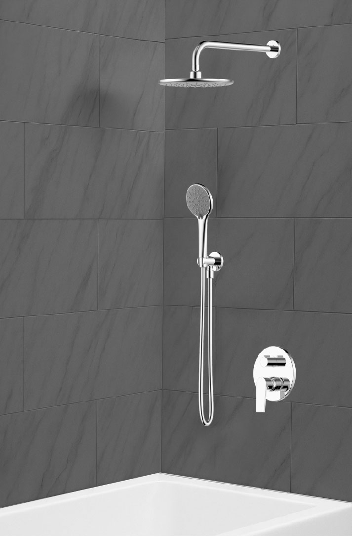  طقم خلاط جداري 3 قطع دائري كروم VERCO VR-1118 