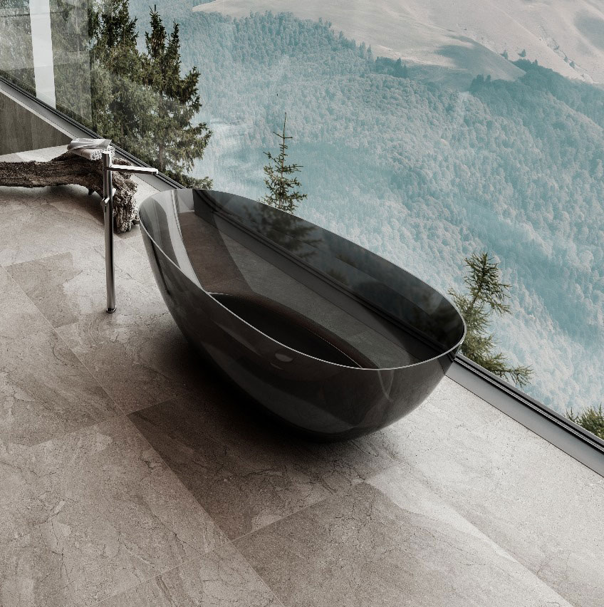  بانيو ديكور فاخر زجاج اسود VERCO  170*80 