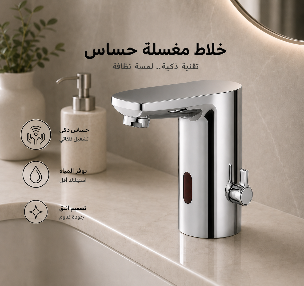  خلاط مغسلة حساس كروم  فيركو VERCO 