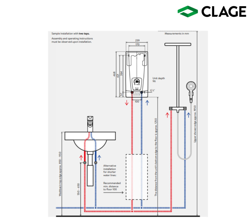  سخان فوري CLAGE DEX12 NEXT L 