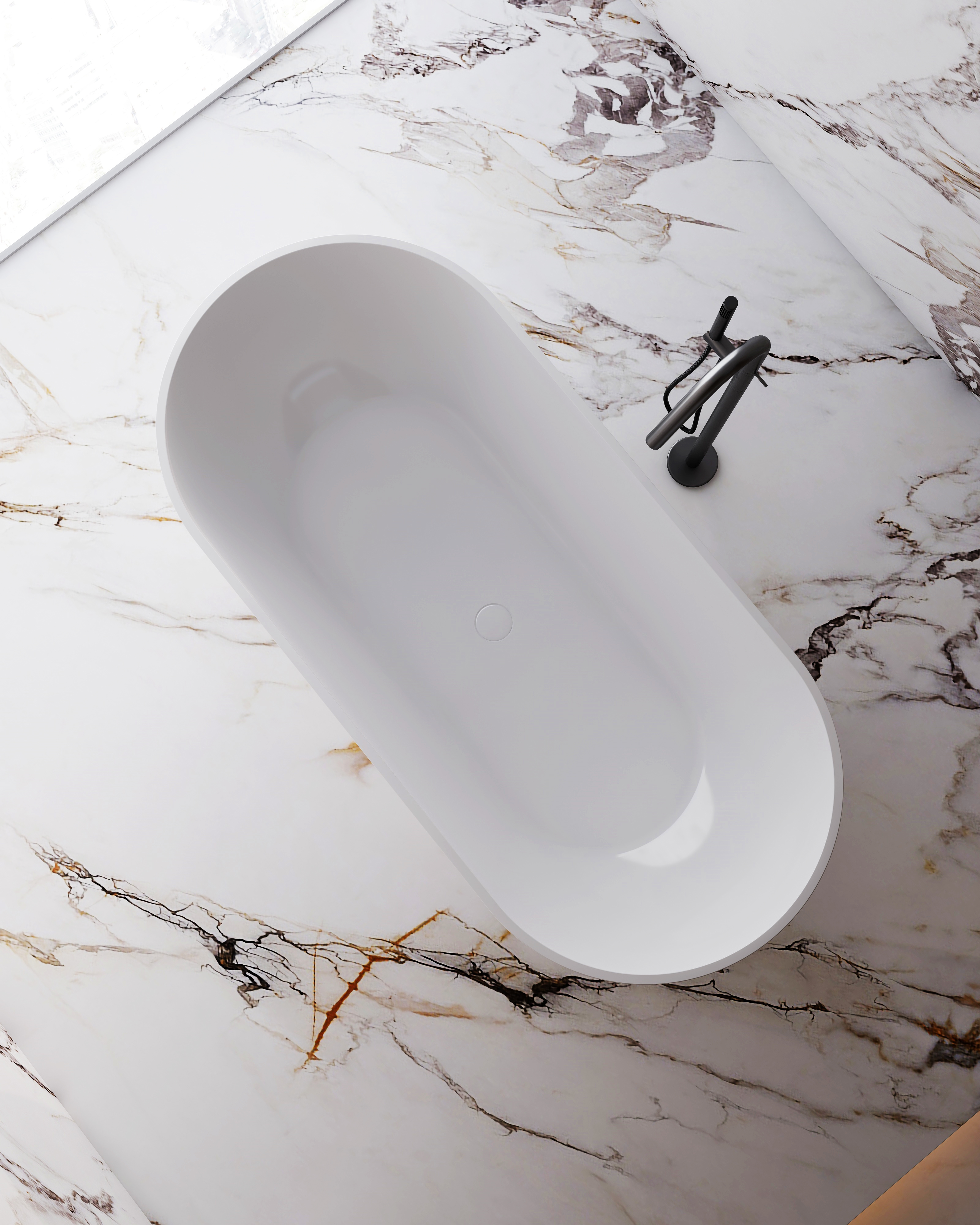  مغطس / بانيو ديكور فاخر ابيض فيركو مقاس VERCO 140X70 cm 