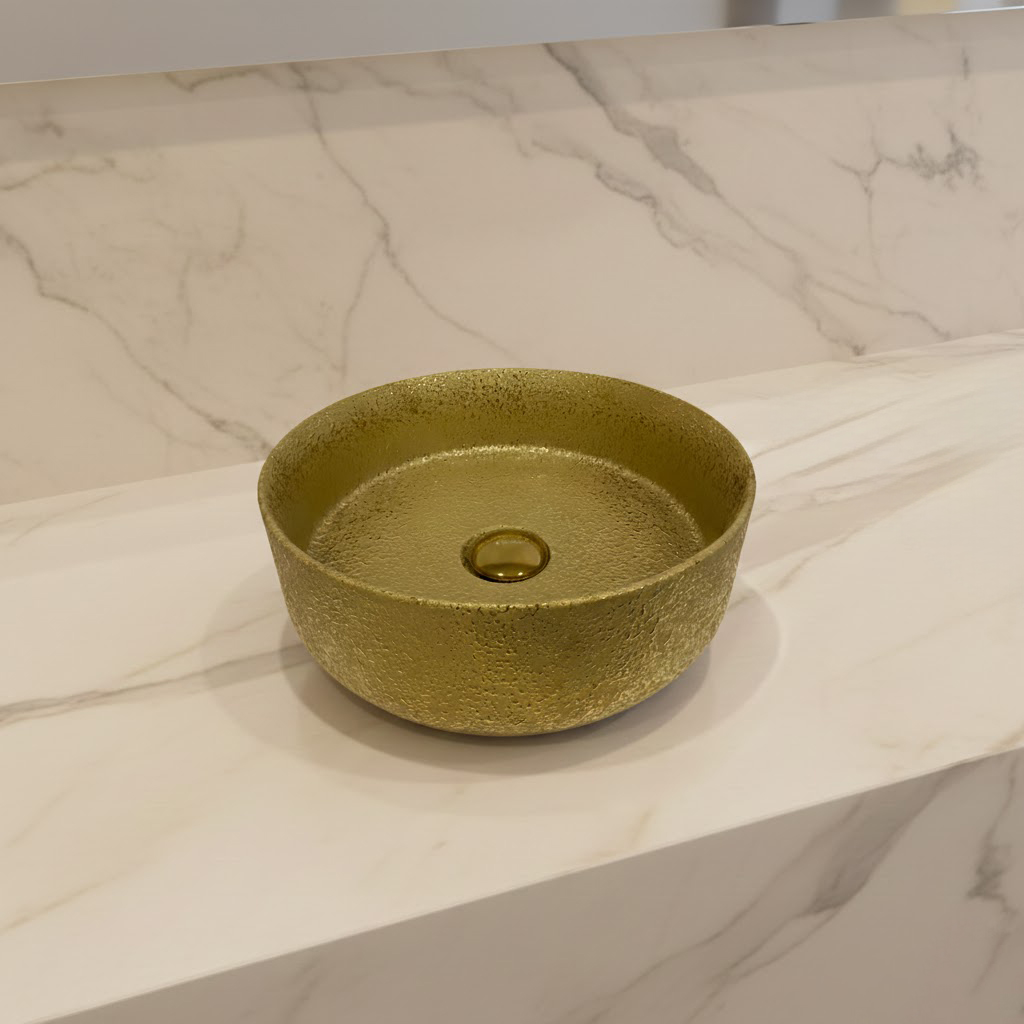  حوض مغسلة خارجي دائري هراب ذهبي مقاس 36X36 cm  فيركو  VERCO 