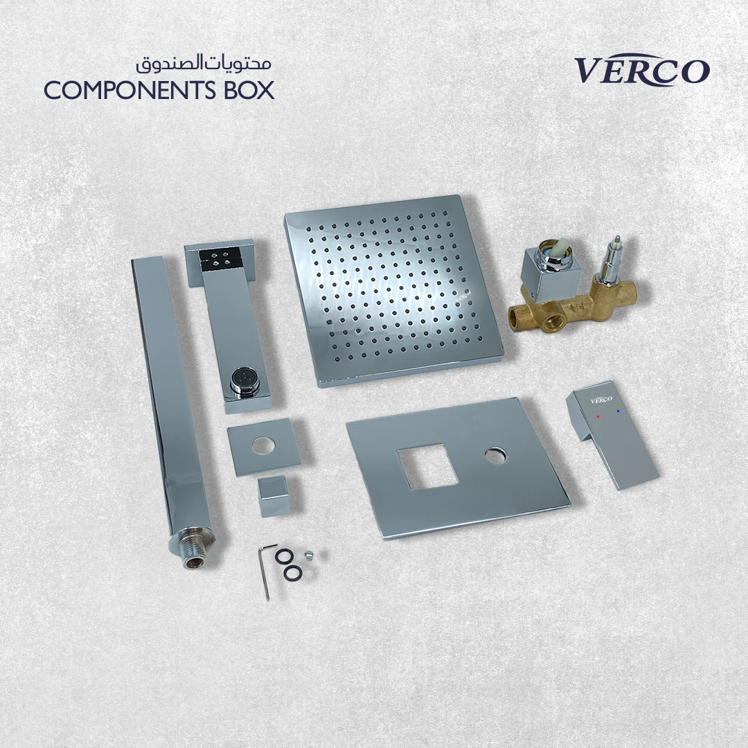  طقم خلاط جداري 3 قطع كروم  VERCO 