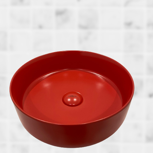  حوض مغسلة خارجي دائري هراب احمر مقاس 36X36 cm  فيركو  VERCO 