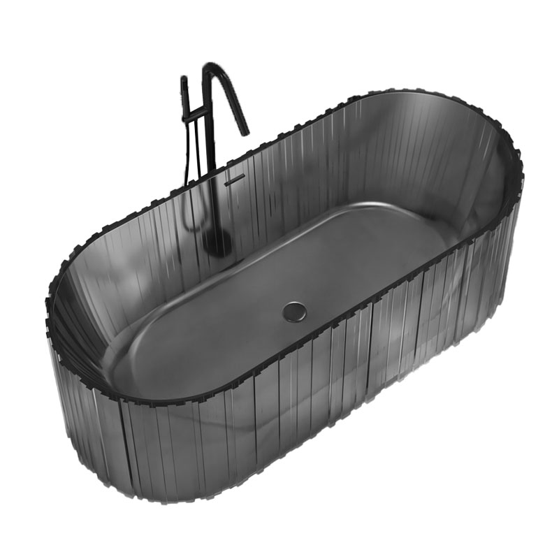  مغطس / بانيو ديكور فاخر زجاج اسود مخطط VERCO 170*75 