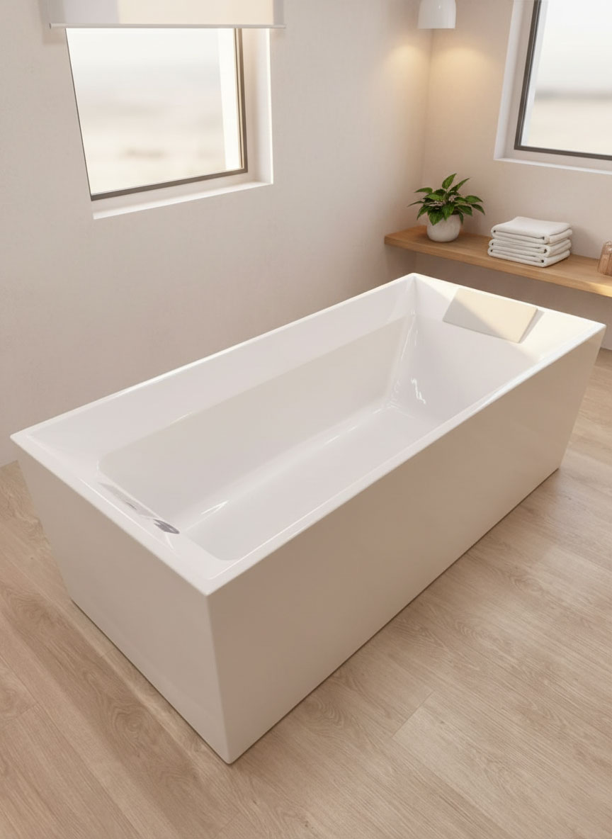  بانيو ديكور فاخر ابيض فيركو مقاس VERCO 170X80 cm 
