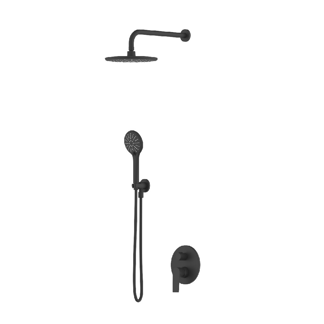  طقم خلاط جداري 3 قطع دائري اسود مطفي VERCO VR-1117 