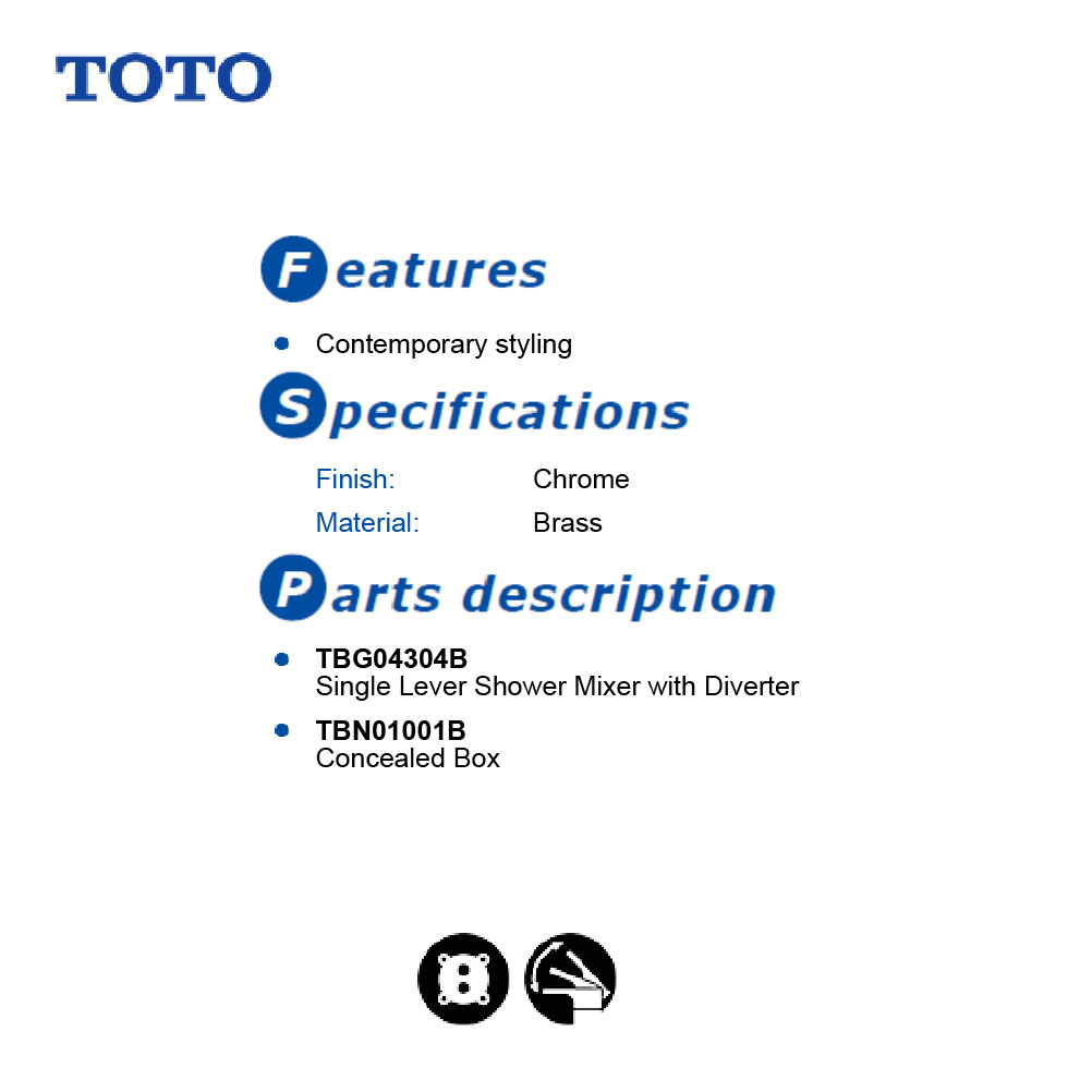  TOTO TBN01001B  قاعدة خلاط دش مخفي 