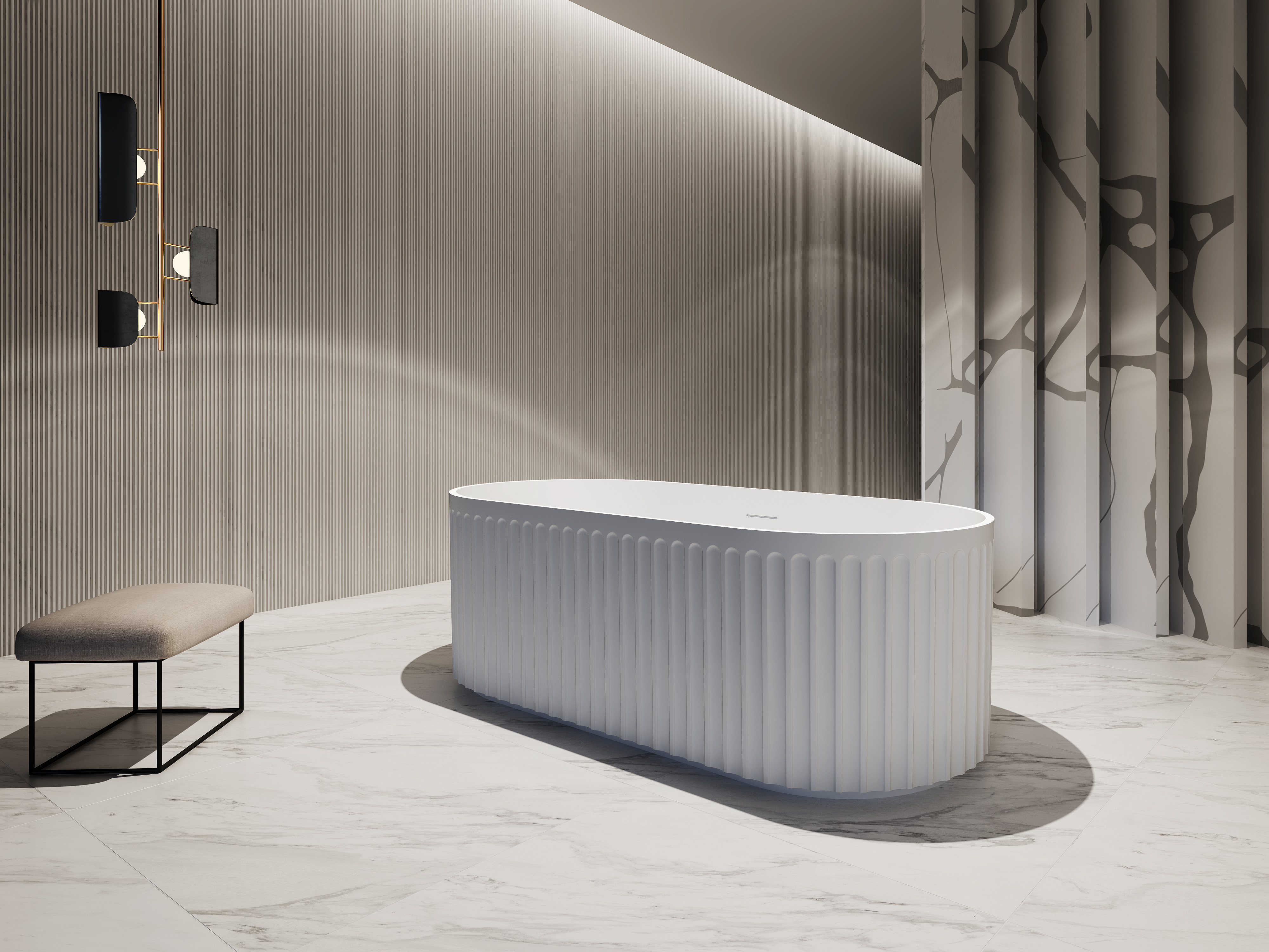  مغطس / بانيو ديكور فاخر ابيض فيركو مقاس VERCO 170X80 cm 