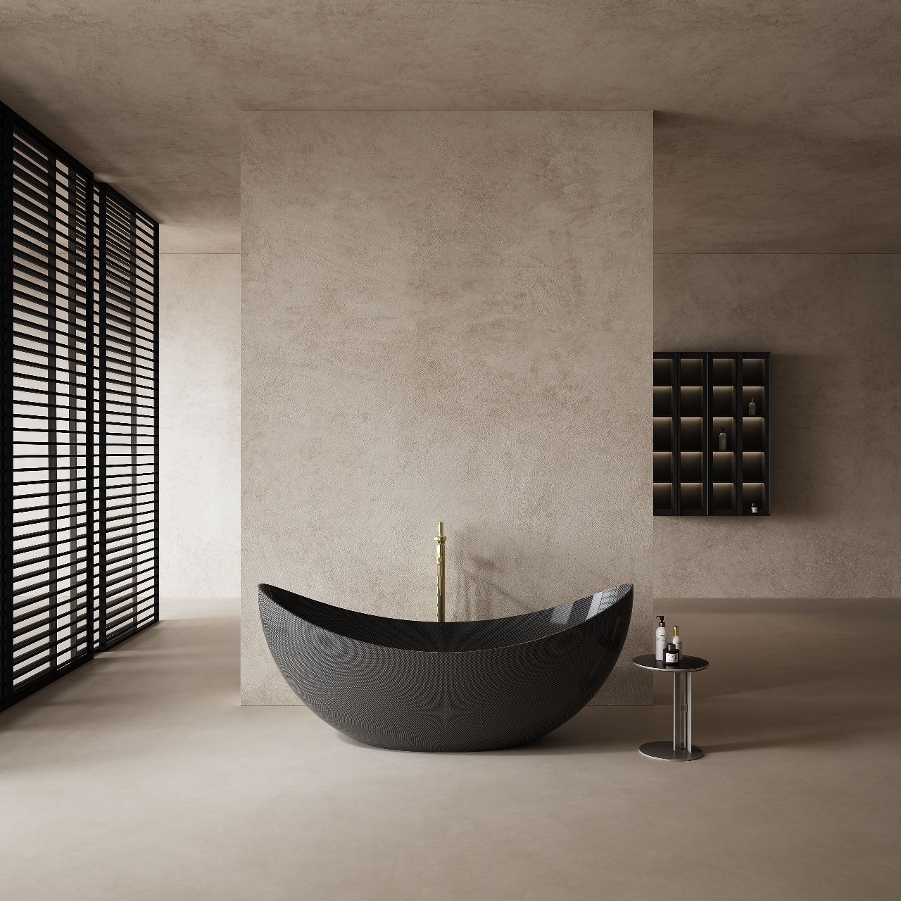  بانيو ديكور فاخر كربون فايبر اسود VERCO 180*80 