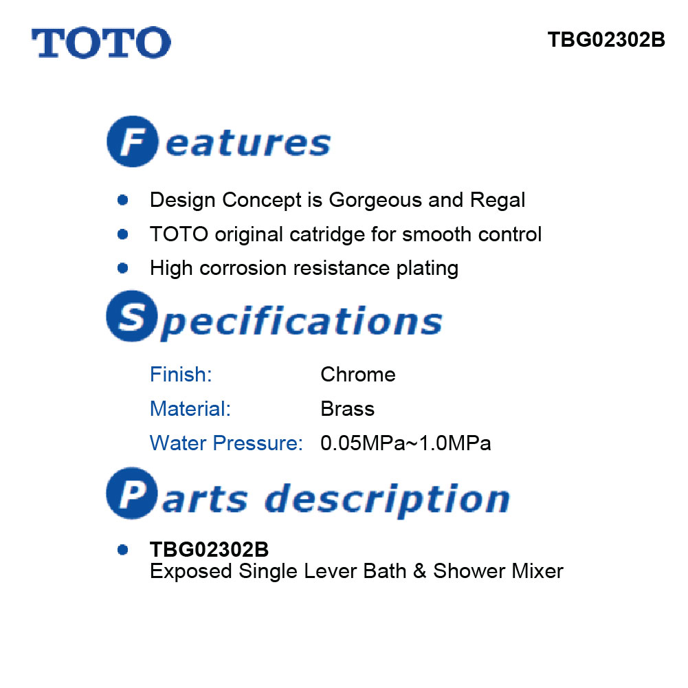  TOTO TBG02302D   خلاط دش كروم 
