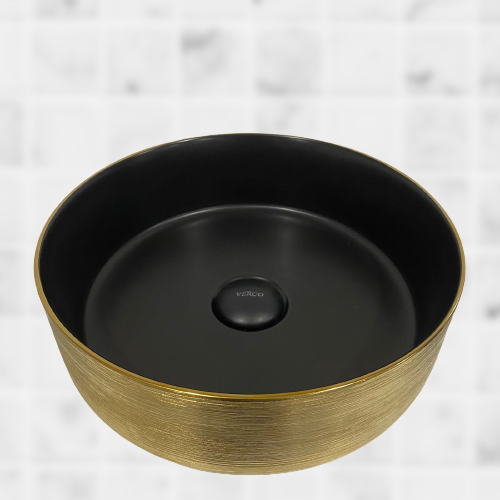   حوض مغسلة خارجي دائري هراب ذهبي مقاس 36X36 cm  فيركو  VERCO  