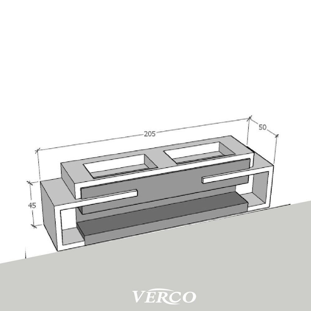  مغسلة تصنيع رخام فيركو تفصيل حسب الطلب مقاس 50*200 VERCO 
