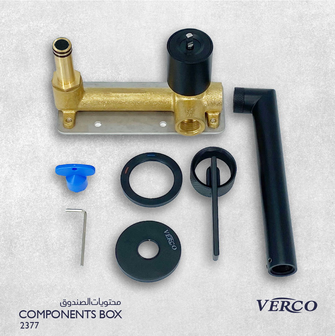  خلاط مغسلة جداري اسود فيركو VERCO 