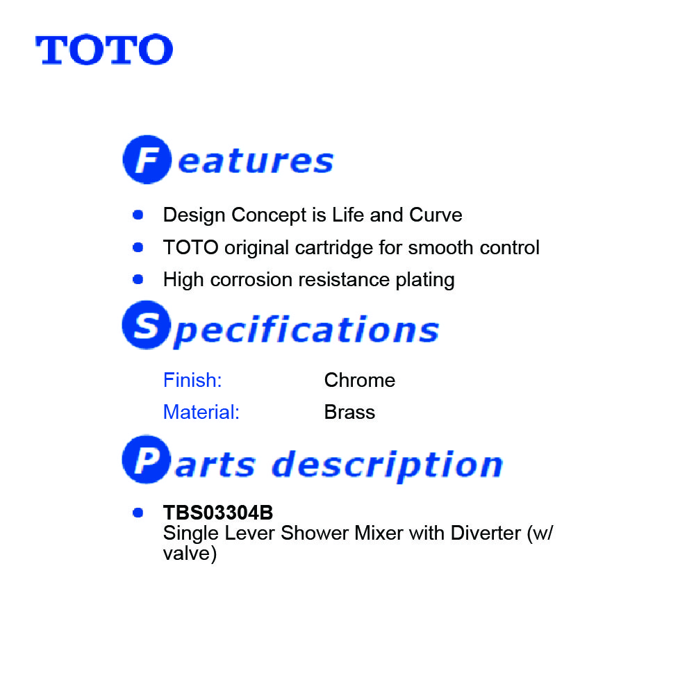  TOTO TBS03304B  خلاط دش مخفي مع قاعدة كروم 