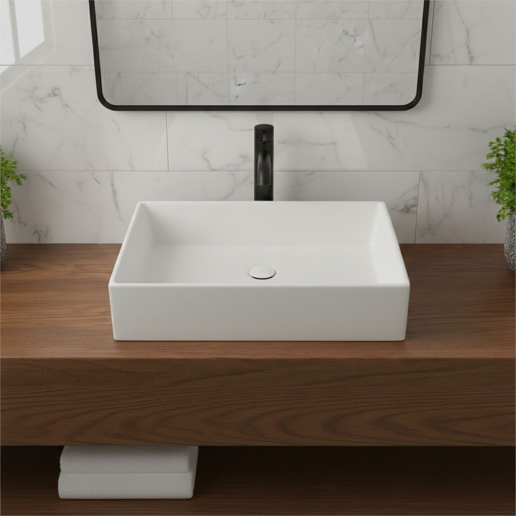  حوض مغسلة خارجي ابيض  مقاس 60X39 cm  فيركو  VERCO 
