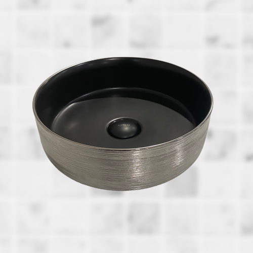 حوض مغسلة خارجي دائري هراب فضي مقاس 36X36 cm  فيركو  VERCO 