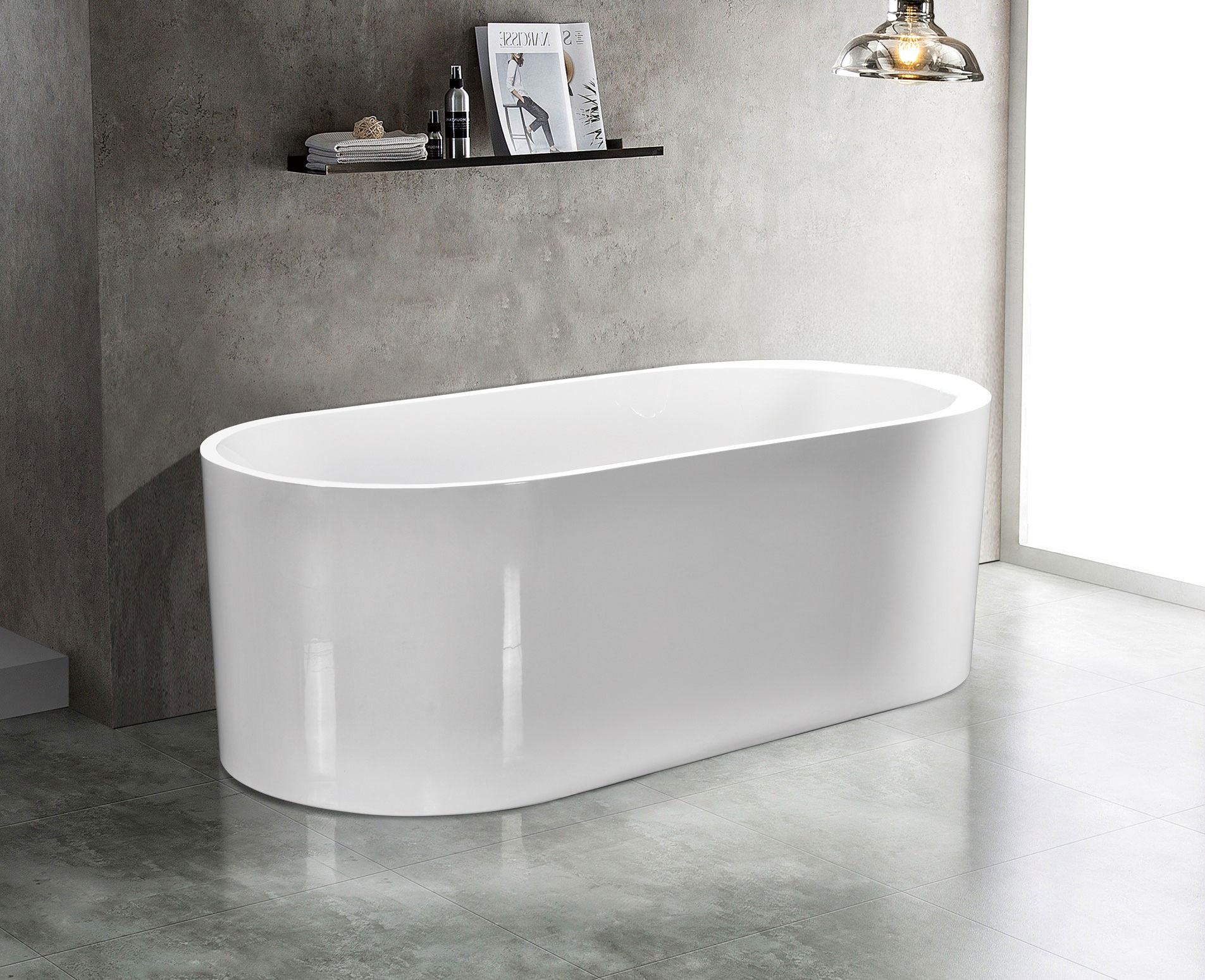   بانيو ديكور ابيض فيركو مقاس VERCO 150X70 cm 