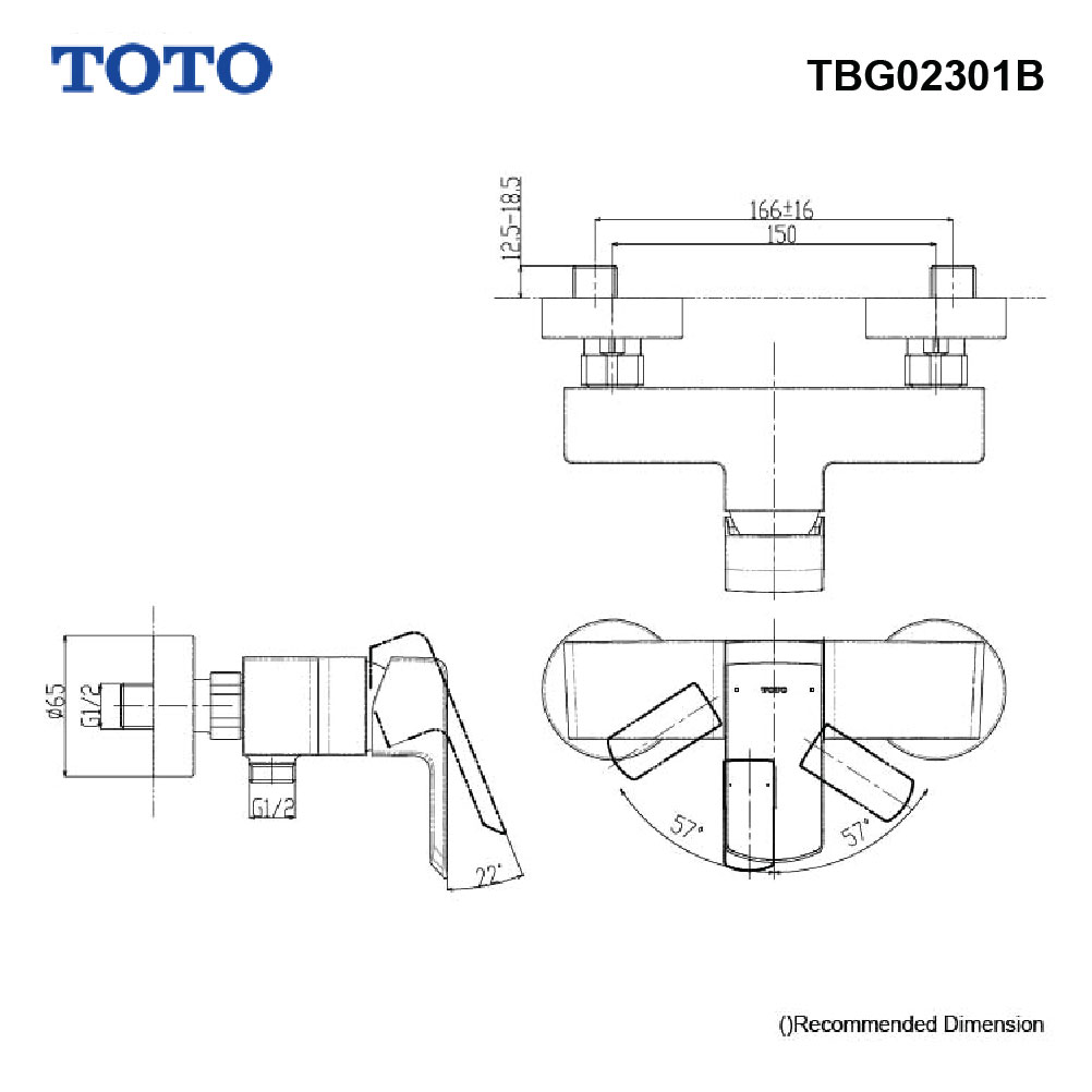  TOTO TBG02301B   خلاط طهارة كروم 