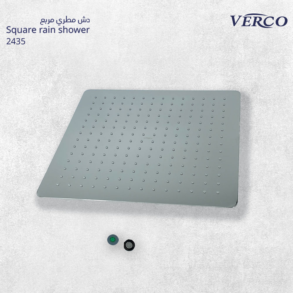  طاسة دش مطري سقفي مربع كروم مقاس 40 سم verco 
